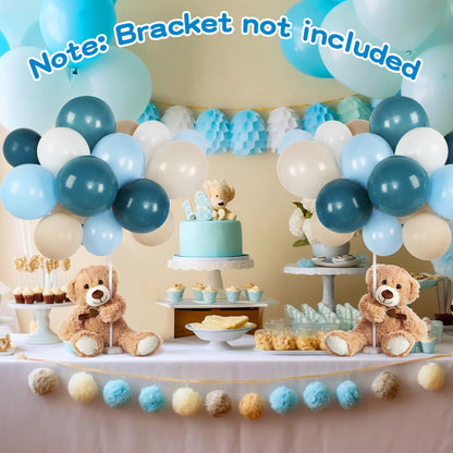 Meooeck 185 Pcs Bear Baby Shower Party Decorations Table Centerpieces 5 Pcs 13. 5'' Gender Reveal Bears 180 Balloons Kit Baby Shower Table Decor for Birthday Wedding(Green, Brown, Nude, White)