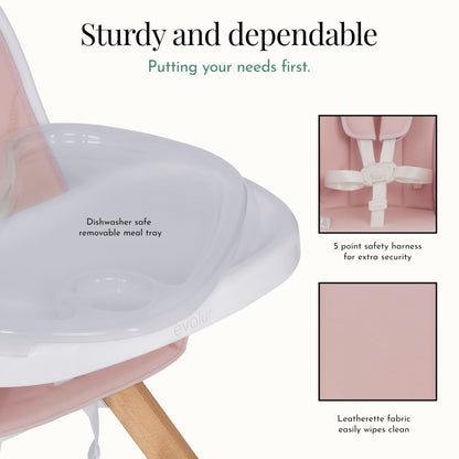 Evolur Zoodle 2 in 1 Convertible Baby High Chair in Light Gray