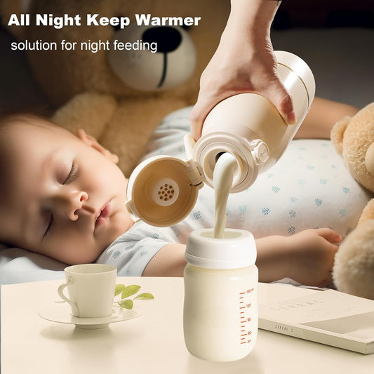 Cordless Portable Bottle Warmer, 17oz Big Capacity Travel Warmer for Breastmilk and Baby Formula, Fast Heating Milk Warmer for Baby with 2Hours Super Fast Charging,149℉ Pasteurization Function