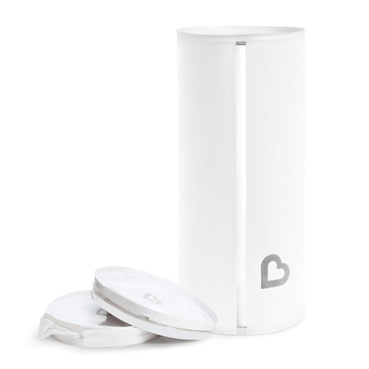 Munchkin® Toss™ Portable Disposable Diaper Pail, Holds up to 150 Newborn Diapers, 5 Pack, White