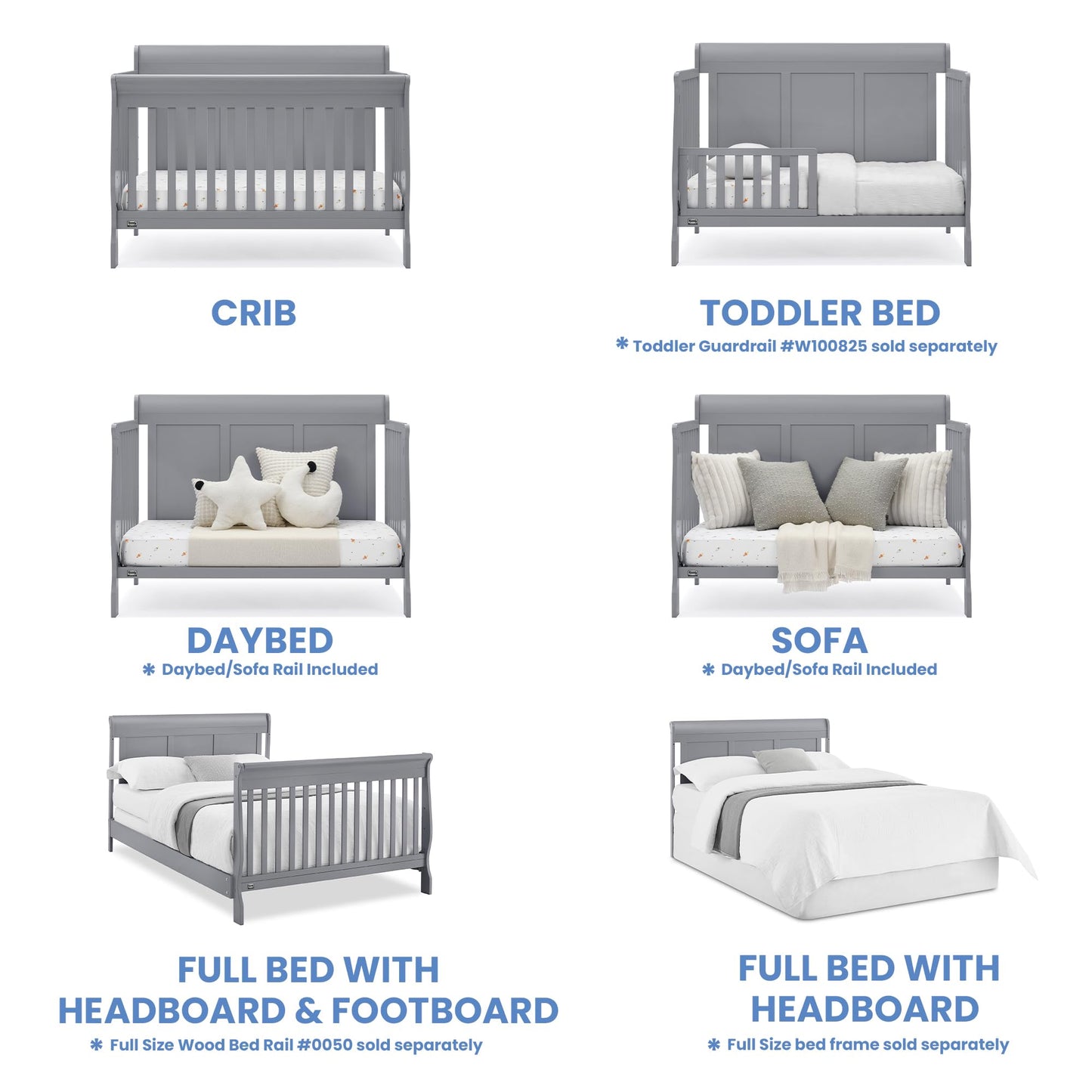 Delta Children Simmons Kids Carter 6-in-1 Convertible Crib - Greenguard Gold Certified, Black Ebony