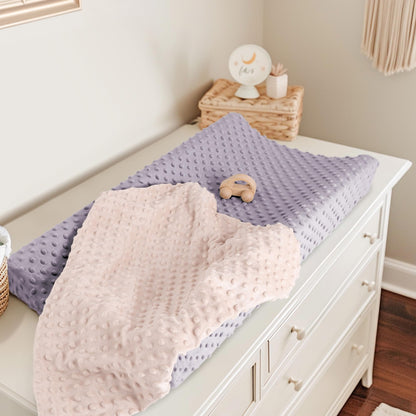 Susurration 2Pack Changing Pad Covers Super Soft Minky Dots Plush Changing Table Covers 33x17x7in Breathable Changing Pad Sheets for Unisex Baby Girls and Boys (Beige&Brown)