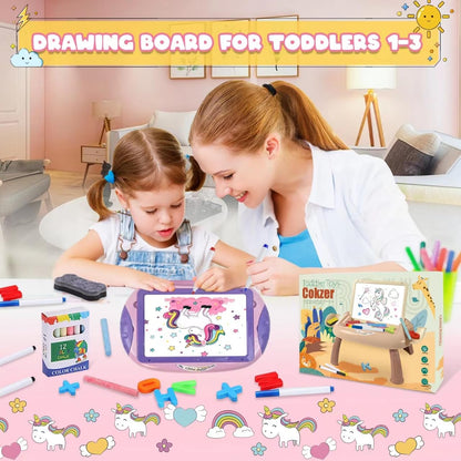 Gift for 1-2 Year Old Girls, Toddler Girl Toys with Magnetic Letters and Numbers, Learning and Educational Toys for 1 2 Year Old, Girls Birthday Christmas Gifts (Unicorn Pink)