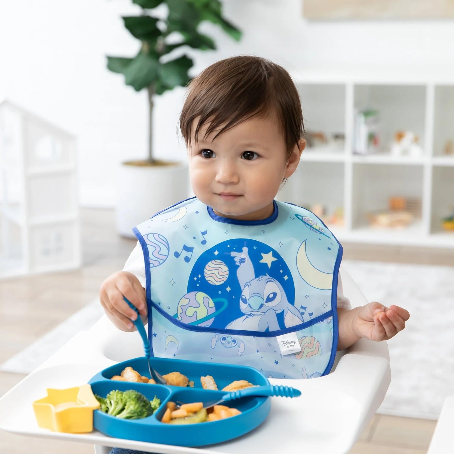 Bumkins Disney Bibs for Girl or Boy, SuperBib Baby and Toddler 6-24 Months, Essential Must Have for Eating, Feeding, Baby Led Weaning, Mess Saving Waterproof Soft Fabric, 3-pk Pooh Bear and Friends