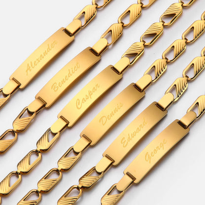 Tina&Co Personalized Baby Name Bracelet Customized 18K Gold Plated for NewBorn to Children Girl Boy Birthday Baby Shower Gift Personalized Gift 2313B (Style 1)