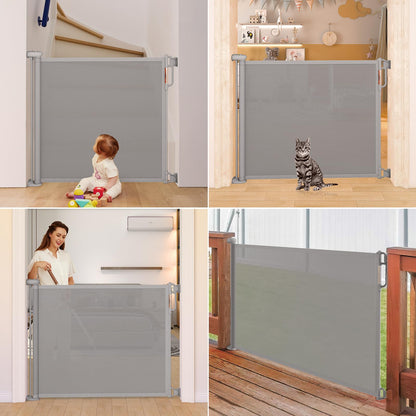 Momcozy Retractable Baby Gate, 33" Tall, Extends up to 55" Wide, Child Safety Baby Gates for Stairs, Doorways, Hallways, Indoor, Outdoor