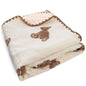 Baby Soft Muslin Thick Blanket Cotton and Dotted Backing Double Layer Receiving Blanket 40"x40" Bunny