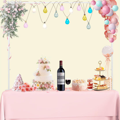 Over The Table Rod Stand with Clamps,Black 33"-100" Adjustable Table Top Frame Backdrop Stand Table Balloon Stand for Wedding Halloween Birthday Party Birthday Christmas Baby Shower Decor