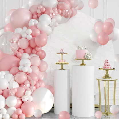 Dusty Blue Balloon Arch Kit 132Pcs Dusty Blue and White Balloon Arch Garland Kit Include Dusty Blue White Pastel Blue Clear Balloons for Birthday Wedding Baby Shower Bridal Party Decorations