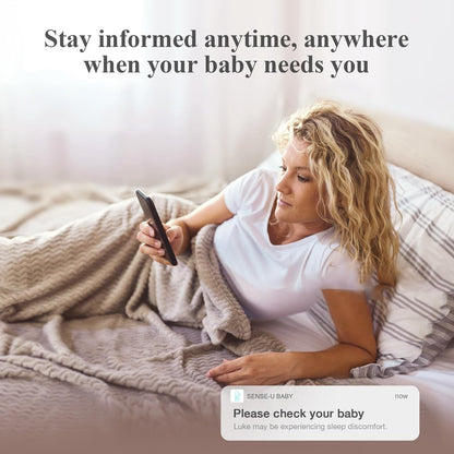 Sense-U Smart Sock Shoe (Long Range) Baby Monitor with On-Device Sleep Indicator & Notifications, Track Heart Rate, Movement, Sleep Patterns, Naps from Anywhere for Peace of Mind, FSA/HSA Eligible