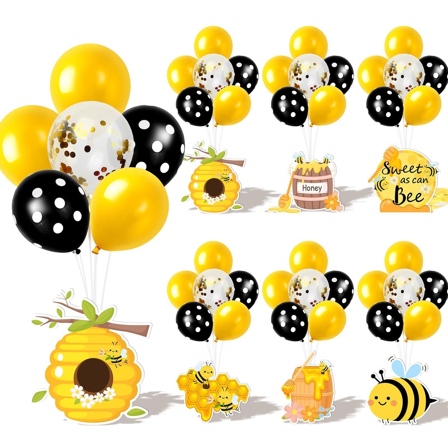 4 Sets Balloon Stand Kit for Table Bear Baby Shower Tables Centerpieces with Balloon Boy Baby Shower Decorations for Bear Theme Gender Reveal Birthday Party Table Decorations Supplies (Brown Bear, 4)