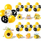 4 Sets Balloon Stand Kit for Table Bear Baby Shower Tables Centerpieces with Balloon Boy Baby Shower Decorations for Bear Theme Gender Reveal Birthday Party Table Decorations Supplies (Brown Bear, 4)