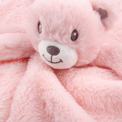 Bear Security Blanket Soft Baby Lovey Fluffy Blanket Unisex Lovie Snuggle Toy Baby Bear Stuffed Gift for Newborn, Boys and Girls, 13.5 Inch