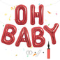 40 Inch Oh Baby Balloon, Shower Decorations, Large Sign for Backdrop, Shiny Banner for Gender Reveal Party Supplies (Gold)