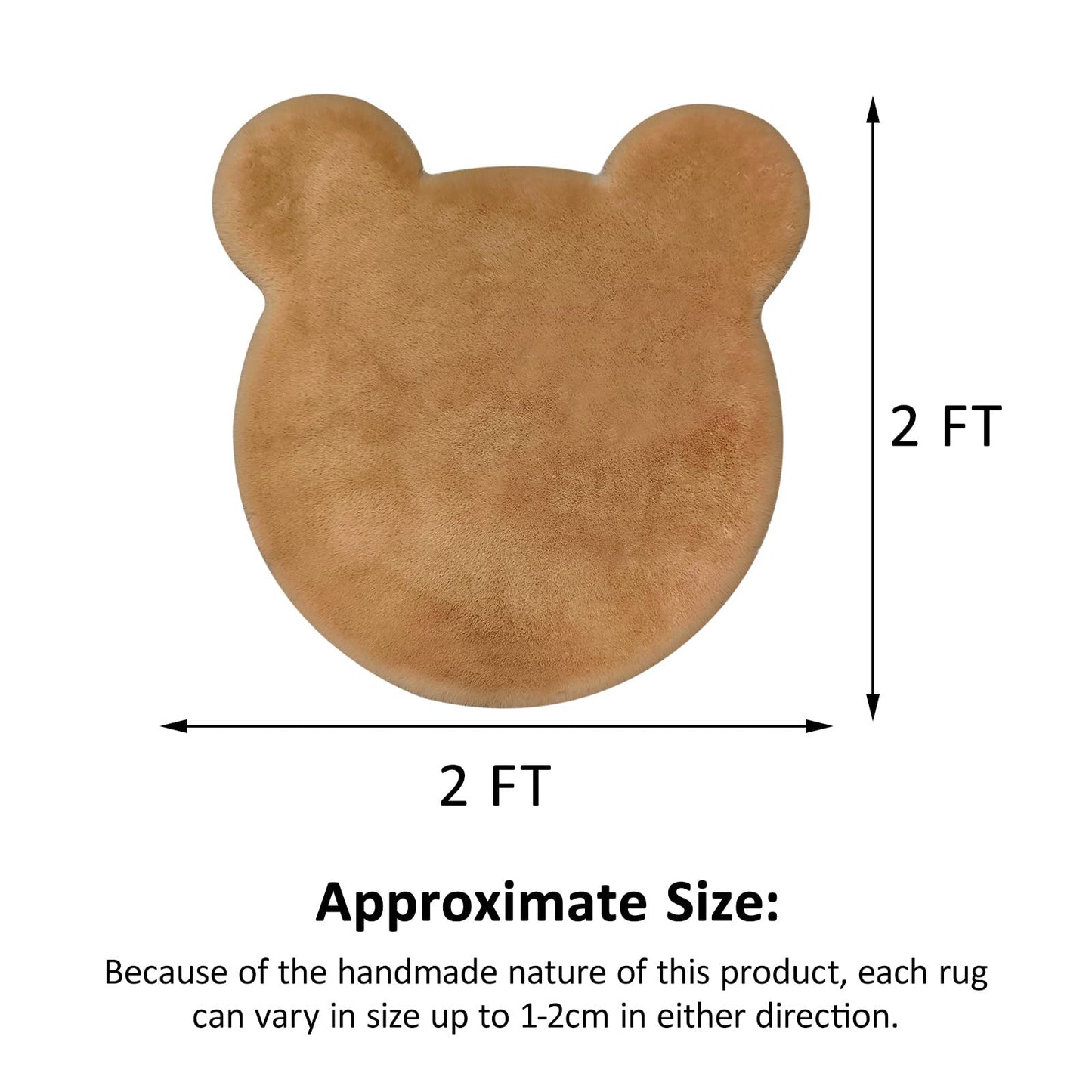 Cute Rugs for Bedroom Aesthetic 2 x 2 Feet Soft Fluffy Area Kids Rug for Nursery Faux Rabbit Fur Rug Bear Carpet Teen Girls Room Home Decor