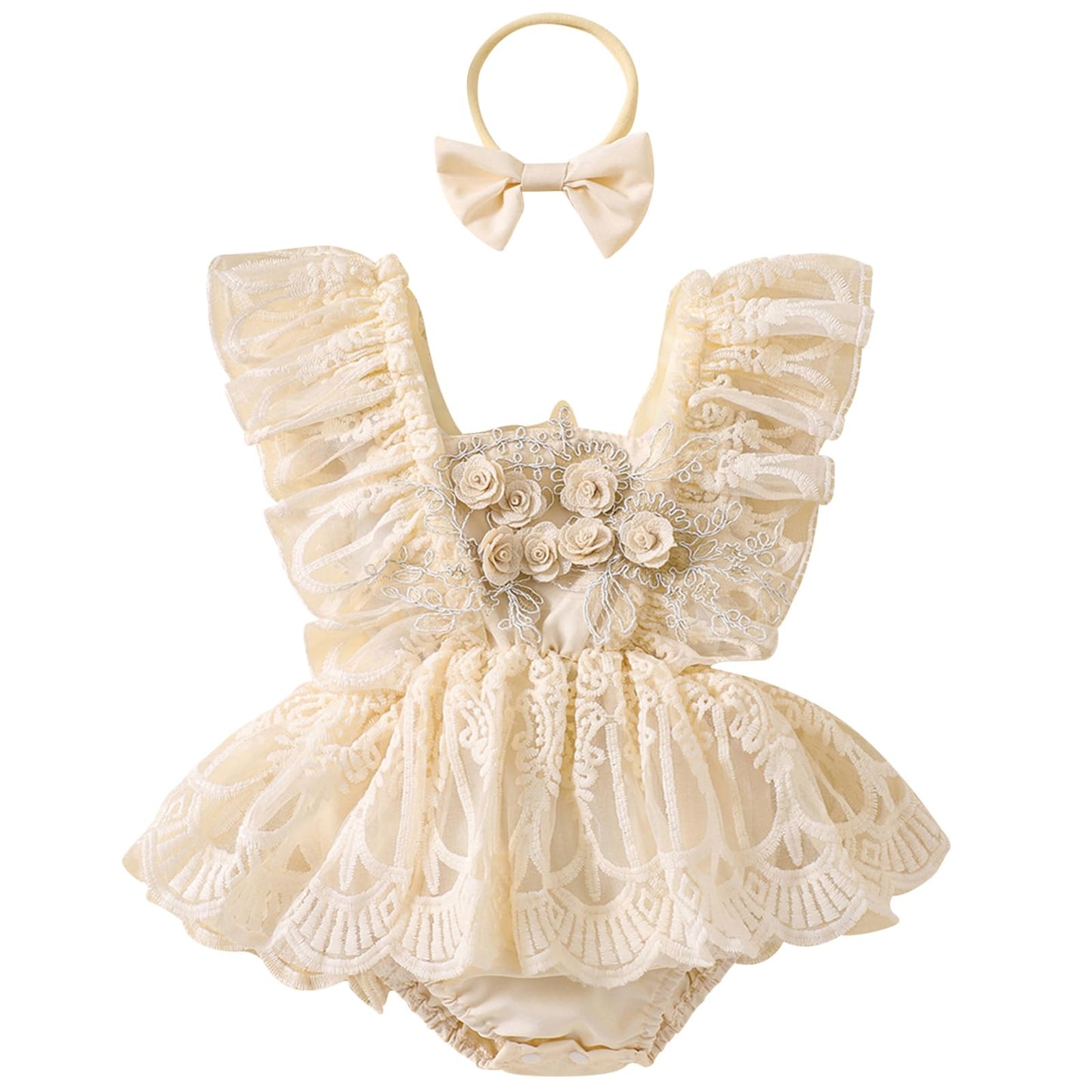 Mubineo Baby Girl Summer Clothes Lace Romper Skirt Dress Princess Outfits Sleeveless Flower Newborn Outfit