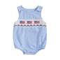 Baby Girl Pumpkin Embroidery Jumpsuit Halloween Sleeveless Round Neck Plaid Tank Romper