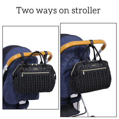 Small Diaper Bag Tote Crossbody, Medium Baby Bag Convertible Backpack for Women Diaper Purse