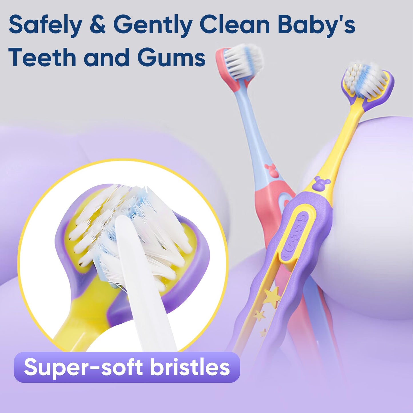 Baby Tongue Cleaner, Baby Toothbrush, 42Pcs Disposable Infant Toothbrush Clean Baby Mouth,Gauze Gum Cleaner Toothbrush Baby Oral Cleaning Stick Dental Care for 0-36 Month Baby+Free 1 Finger Toothbrush