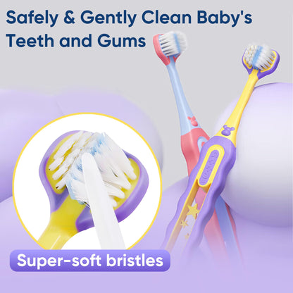 Baby Tongue Cleaner, Baby Toothbrush, 42Pcs Disposable Infant Toothbrush Clean Baby Mouth,Gauze Gum Cleaner Toothbrush Baby Oral Cleaning Stick Dental Care for 0-36 Month Baby+Free 1 Finger Toothbrush