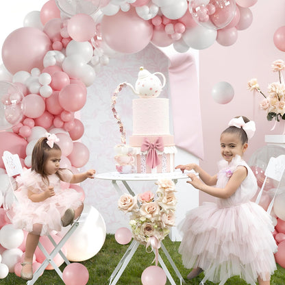 Dusty Blue Balloon Arch Kit 132Pcs Dusty Blue and White Balloon Arch Garland Kit Include Dusty Blue White Pastel Blue Clear Balloons for Birthday Wedding Baby Shower Bridal Party Decorations