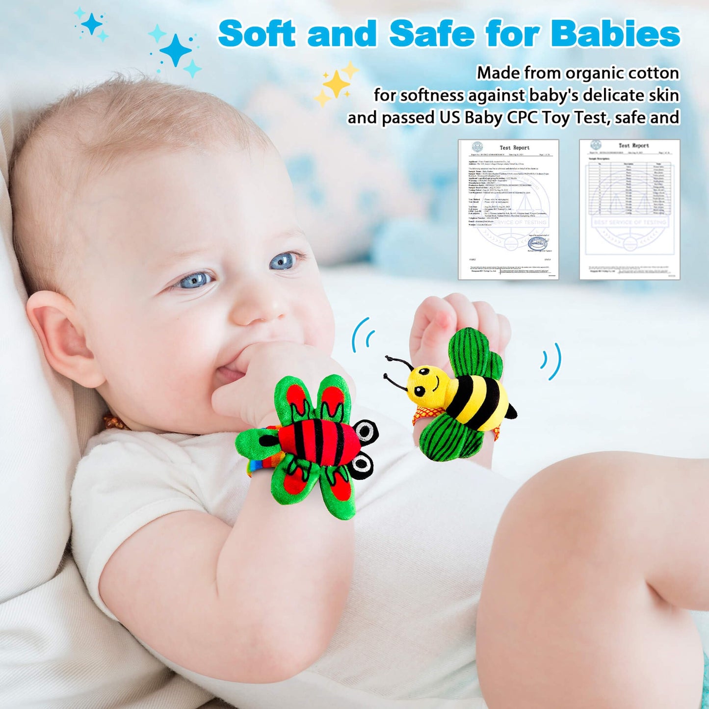 Baby Rattles 0-6 Months: Baby Toys Baby Essentials Rattles for Babies 6-12 Months Infant Toys 0-3 Months Newborn Toys Wrist Rattle Socks - Newborn Essentials Must Haves Gifts for Girl Boy