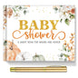 27 Pcs Butterfly Floral Baby Shower Guest Book Set Baby Shower Sign in Guest Floral Book Place Table Cards with Gold Pen Adhesive Photo Corner for Birthday Party