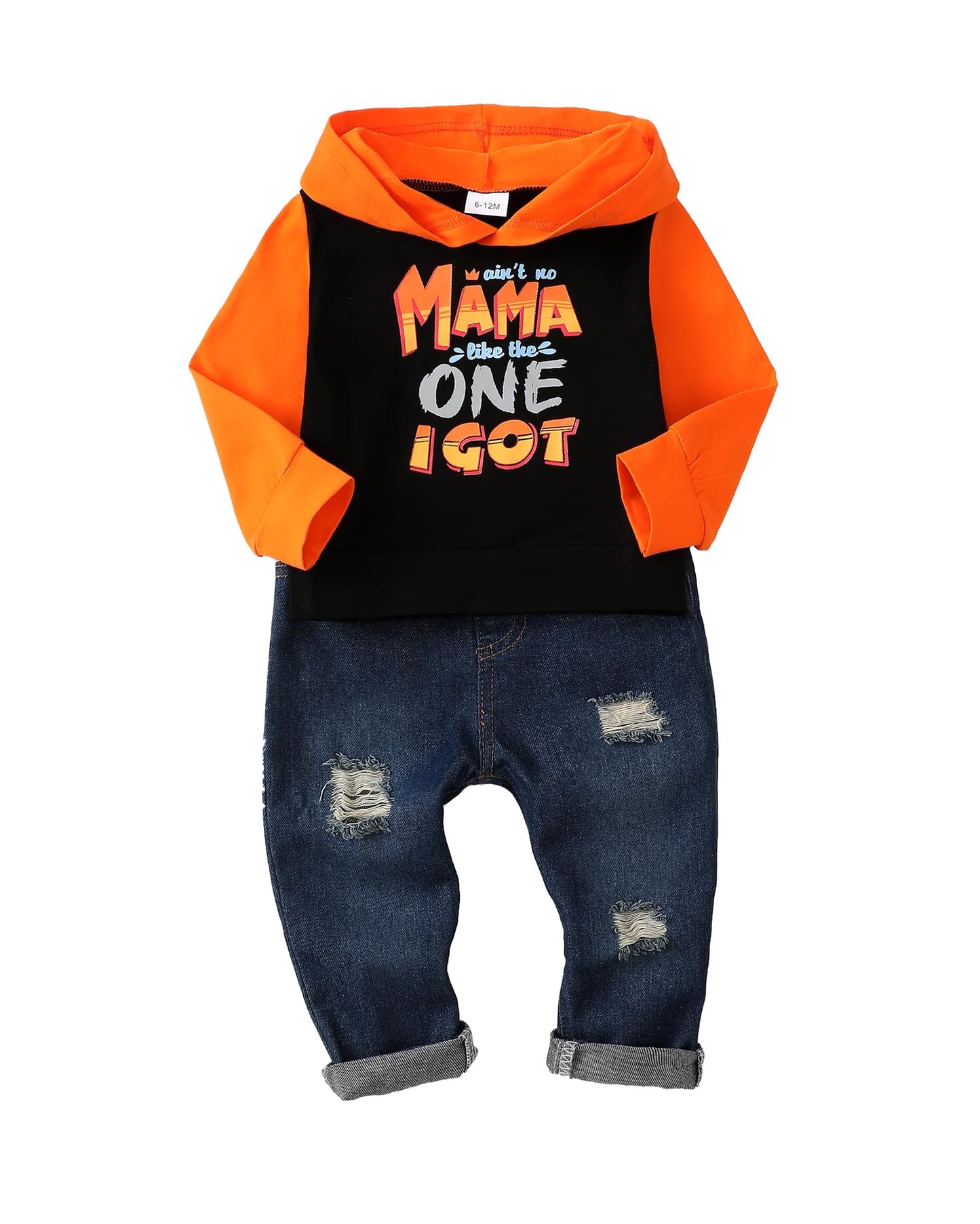 NZRVAWS Baby Boy Clothes Toddler Boy Outfit 2 3 4T 6 12 18 24 Month Fall Winter Hoodie Ripped Jeans Clothing