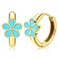 MILACOLATO 925 Sterling Silver Small Hoop Earrings Toddler 18K Gold Plated Huggie Hoop Earrings Daisy Flower Hoop Earrings for Women Hypoallergenic Earrings for Sensitive Ears