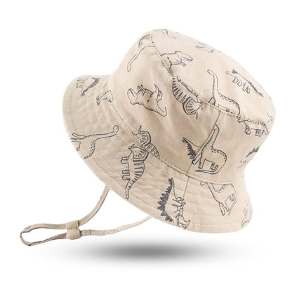 JANGANNSA Dinosaur Baby Boys Sun Hat Cotton Toddler Girls Bucket Hats Summer Sun Protect Cap for Kids
