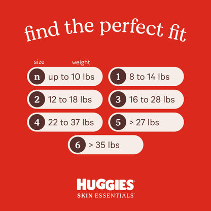 Huggies Size 2 Diapers, Skin Essentials Baby Diapers, Size 2 (12-18 lbs), 74 Count, Packaging May Vary