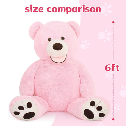 MorisMos Smile Giant Teddy Bear, 51inch Large Stuffed Bears with Big Footprints, Big Stuffed Animals Cuddly Plush Gifts for Girlfriends, Boyfriend, Dark Brown