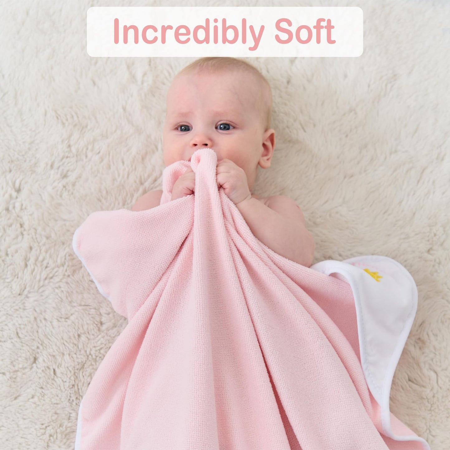Viviland Baby Towels and Baby Wash Cloths Set Hooded Baby Towels Baby Wipes Absorbent Bath Face Towels Burp Cloths or Face Towels for Girl Boy 6-Pack Size 28 x 28 Inch(Elephant Flower)