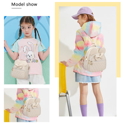 KL928 Girls Bowknot Polka Dot Cute Mini Backpack Small Daypacks Convertible Shoulder Bag Purse for Women