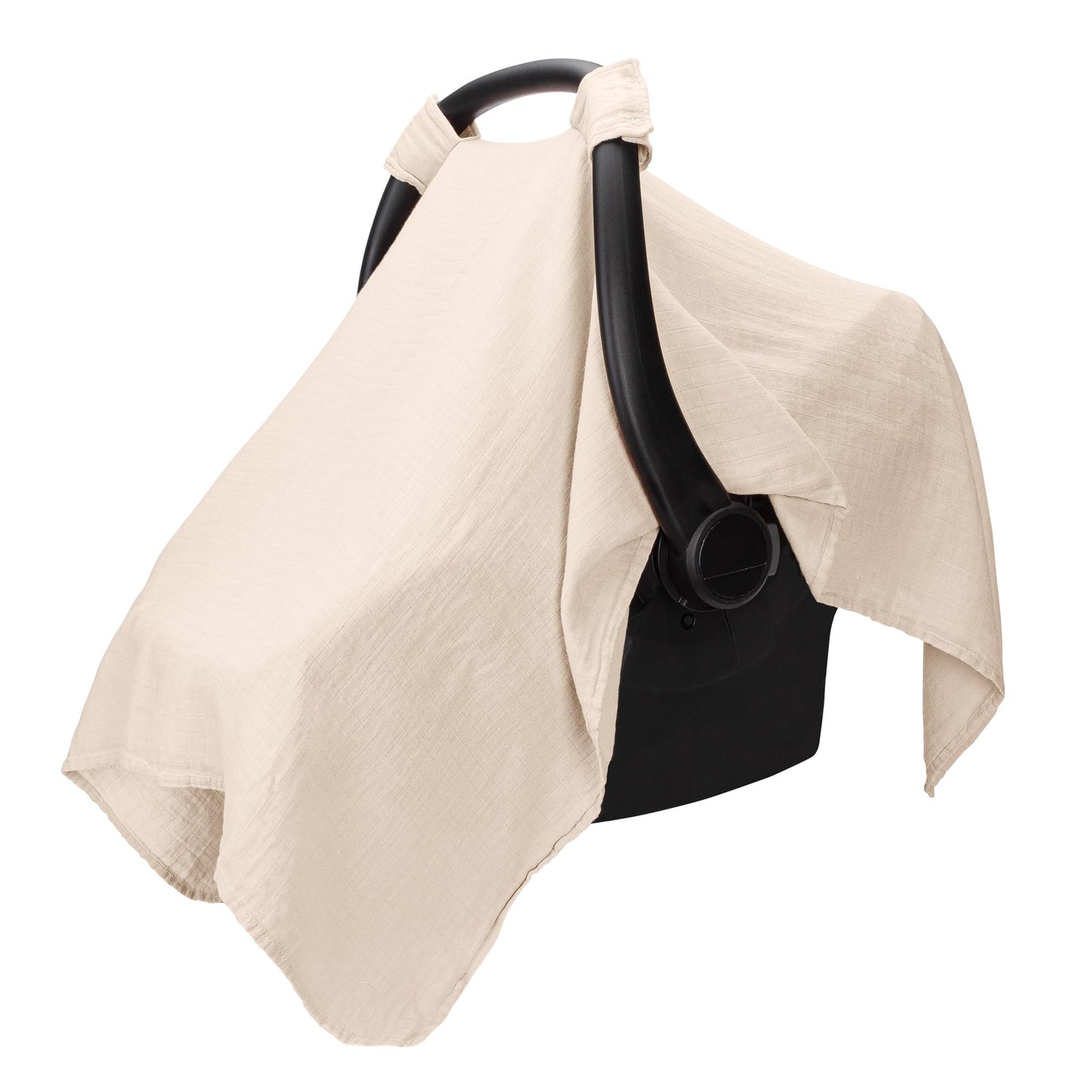 Comfy Cubs Baby Car Seat Cover - Soft, Breathable Bamboo Rayon and Muslin Cotton Blend - Lightweight Canopy for Sun, Bug, and Comfort Protection - Large Size Infant Seat Cover in Sage Design