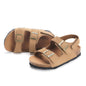 ZUSERIS Kids Toddler Sandals Boys Girls Cork Footbed Sandal Comfort Double Buckle Slip On Slippers with Adjustable Back Strap