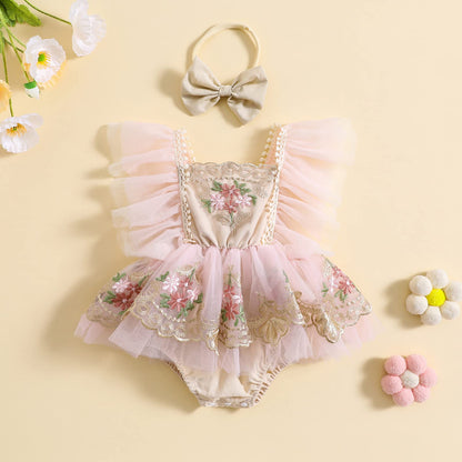 Mubineo Baby Girl Summer Clothes Lace Romper Skirt Dress Princess Outfits Sleeveless Flower Newborn Outfit