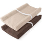 Susurration 2Pack Changing Pad Covers Super Soft Minky Dots Plush Changing Table Covers 33x17x7in Breathable Changing Pad Sheets for Unisex Baby Girls and Boys (Beige&Brown)