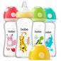 YOHKOH Natural Glass Baby Bottle with Natural Response Nipple, Newborn Anti-Colic Baby Bottles, Wide Neck Mushroom Cap Baby Bottle, Clear (8.8ounce (Pack of 4), Multicolour1)