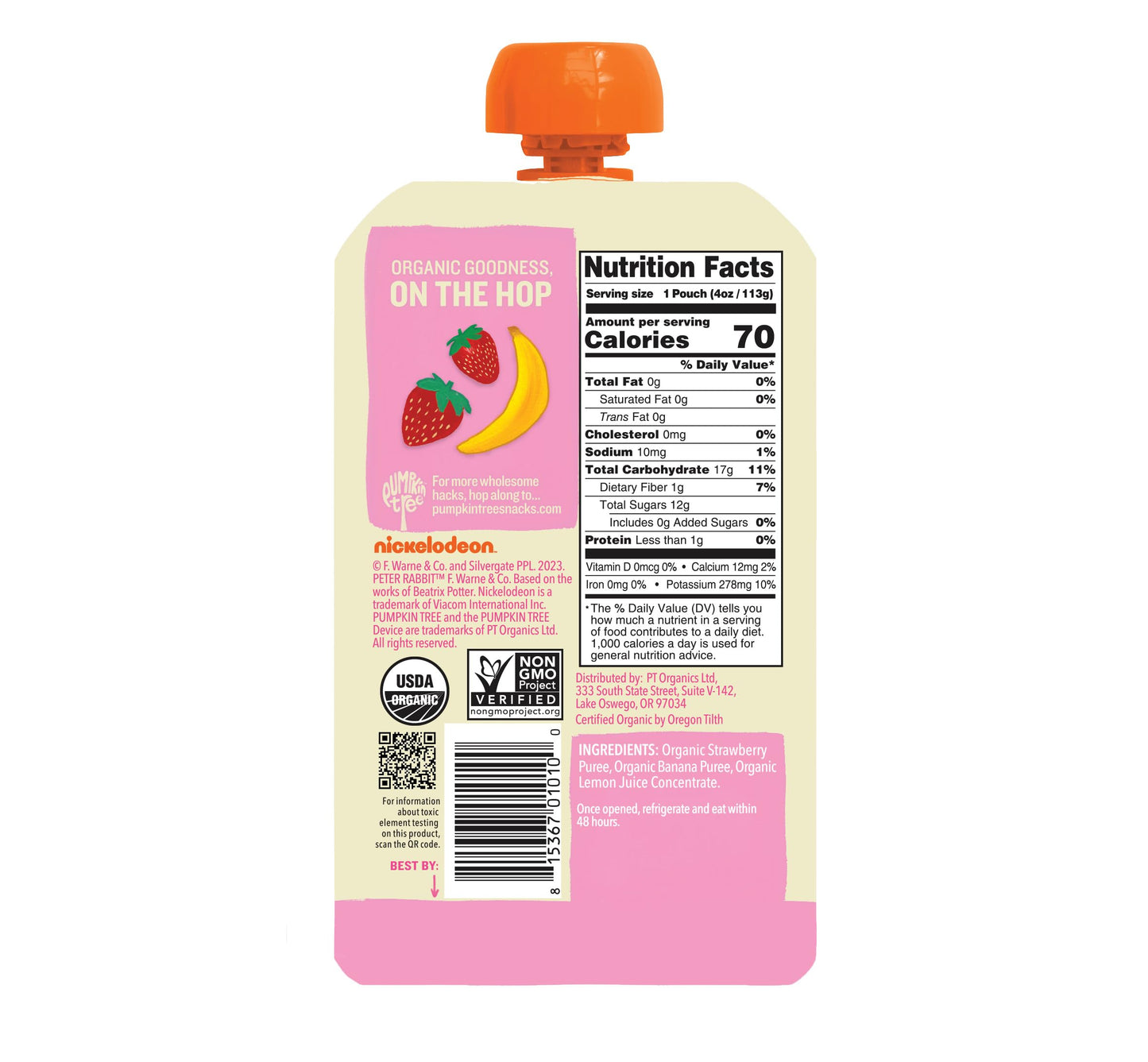 Peter Rabbit Organics Fruit Vegetable, Squeezable Pouches, 4 Ounce (Pack of 18)