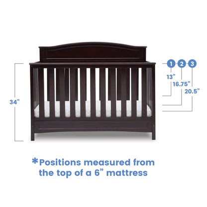 Delta Children Emery 4-in-1 Convertible Baby Crib - Greenguard Gold Certified, White