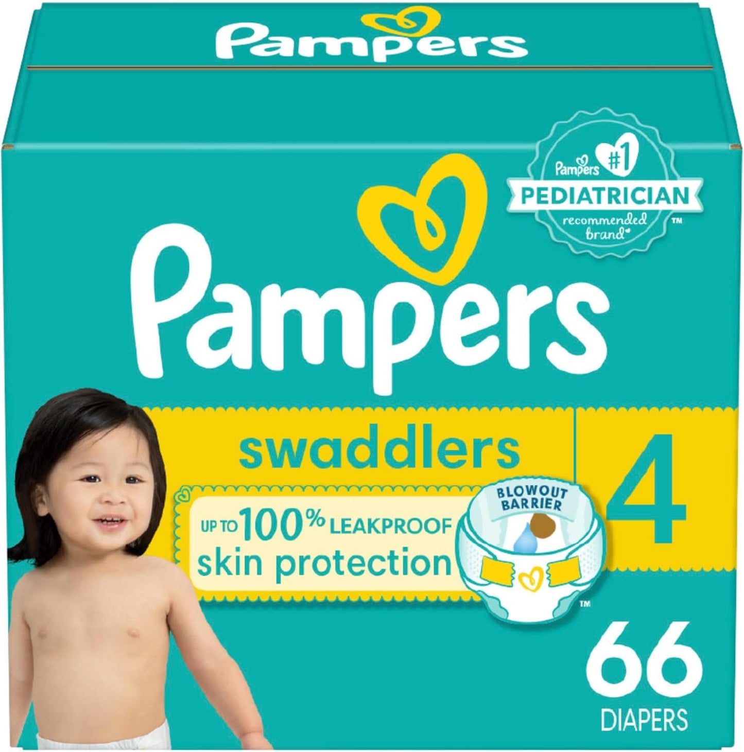 Pampers Baby Diapers - Swaddlers - Size 1, 198 Count, Ultra Absorbent Disposable Infant Diaper