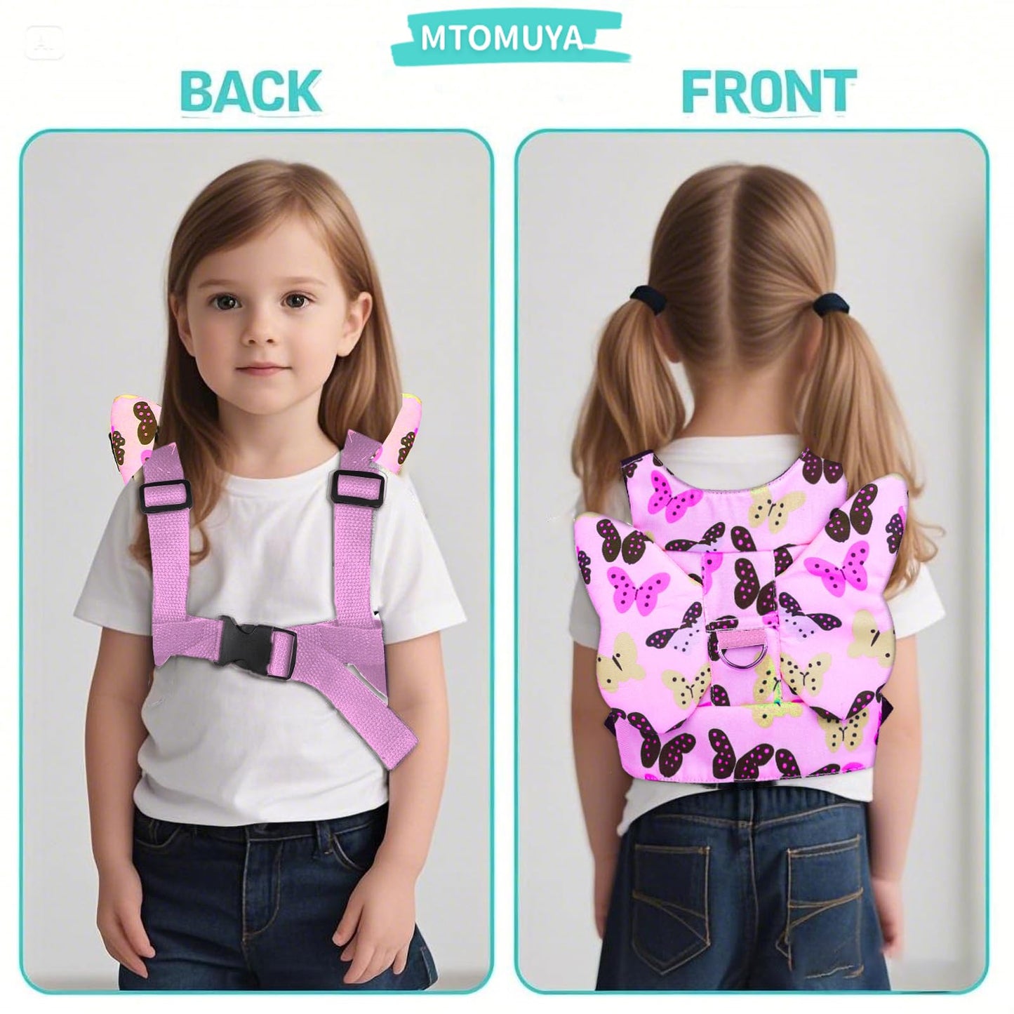 Toddler Harness with Anti Lost Wrist Link - Baby Safety Leash for Kids for Travel for Crowded Parks, Airports