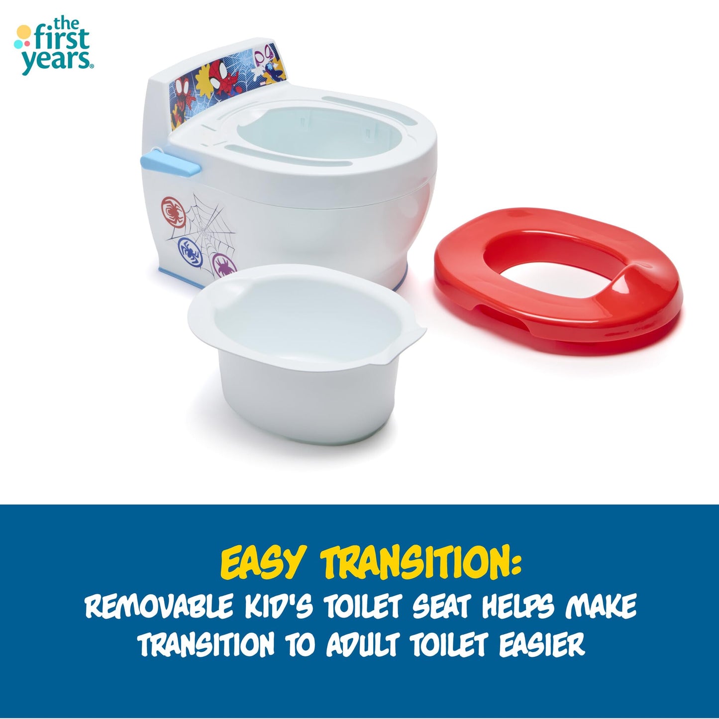 The First Years Disney Minnie Mouse Potty Training Toilet and Toddler Toilet Seat - Toilet Training Potty with Fun Flushing and Cheering Sounds,Pink