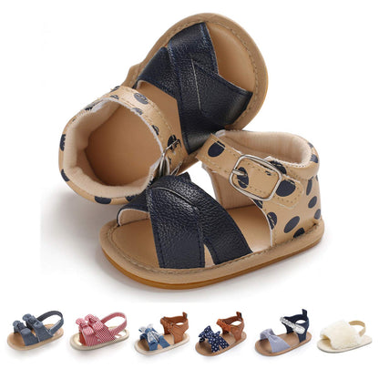 Baby Girl Sandals Summer Crib Shoes Bowknot Soft Sole Infant Girls Princess Dress Flats First Walker Shoes