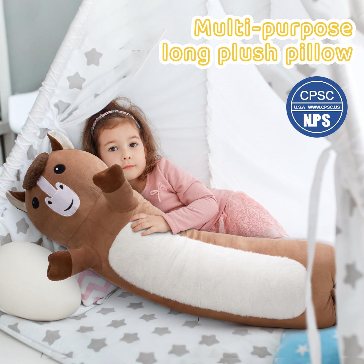 Tezituor 51 inch Giant Alligator Stuffed Animal, 4ft Large Stuffed Crocodile Plush Toy, Hugging Soft Alligator Plush Pillow for Girls Boys