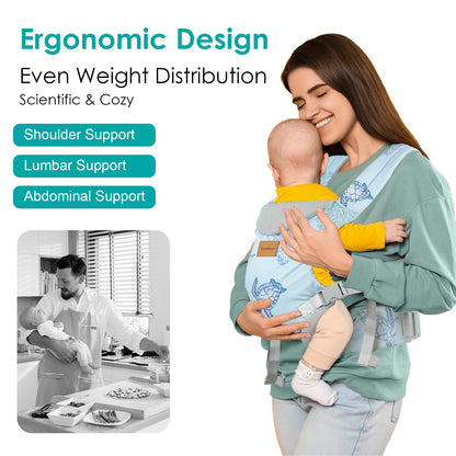Baby Carrier Newborn to Toddler, Ergonomic Adjustable Toddler Carriers for 7-65 Lbs, Cozy Lightweight Infant Carrier with Neck Support, Baby Holder Carrier with Lumbar Support for Mom Dad