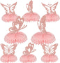 Butterfly Honeycomb Centerpieces, Butterfly Themed Baby Shower Party Decorations, Baby Girl Gender Reveal Party Table Toppers Supplies 8 Pcs Rose Gold (Double Sided Glitter Paper)…