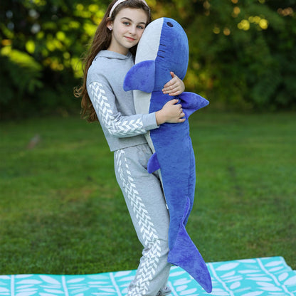Tezituor 43.3 inch Giant Whale Stuffed Animal, Large Stuffed Whale Plush Ocean Toys, Hugging 4ft Soft Whale Plush Pillow for Girls Boys