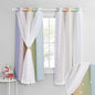 NICETOWN Nursery Curtains for Kids, Farmhouse Blackout Curtain Panels for Bedroom, Double Layer Star Hollow-Out Grommet Aesthetic Living Room Toddler Window Curtains, 2 Pcs, W52 x L84, Biscotti Beige